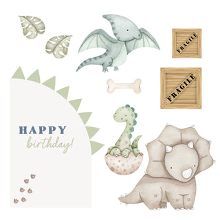 Dinosaur Watercolour Mini 4ft Birthday Bundle, DIY Party Pack
