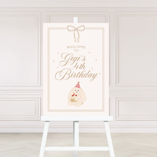 Plush Friends Birthday Girl Welcome Sign