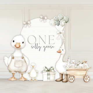 One Silly Goose Neutral Mini 4ft Birthday Bundle, DIY Party Pack