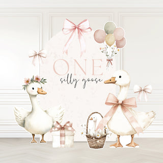 One Silly Goose Pink Mini 4ft Birthday Bundle, DIY Party Pack