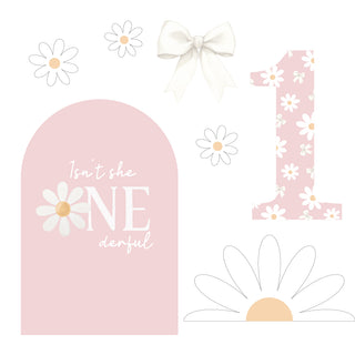 Onederful Daisy Mini 4ft Birthday Bundle, DIY Party Pack