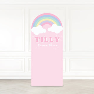 Pastel Rainbow 6ft Birthday BackDrop