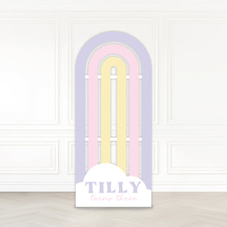 Pastel Rainbow + Cloud Slatted Backdrop