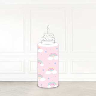 Pastel Rainbow Cake Plinth