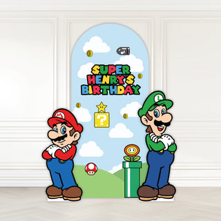 Super Gamer Party Bundle, Backdrop and Cut Outs Set