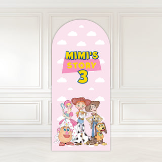Toy Pink Character Birthday Backdrop