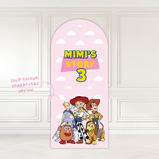 Toy Pink Character Birthday Backdrop