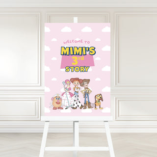 Toy Pink Birthday Welcome Sign