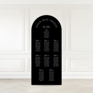 Wedding Table Plan 6ft Backdrop