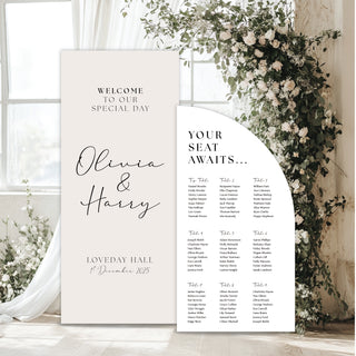 Wedding Photo Backdrop + Welcome Sign