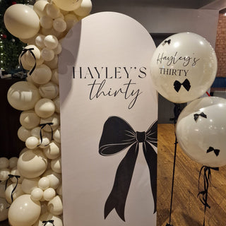 Bow Cream + Black Backdrop