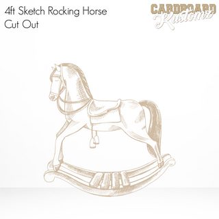 Sketch Style Rocking Horse Cut Out, Cardboard Cut Out,Rocking Horse image 0