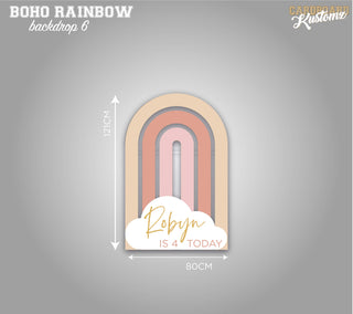 Customisable Boho Rainbow Photo, Party, Back Drop - Mini Cut Out Back Drop image 0