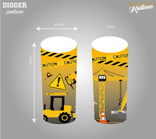 Digger/ Construction Printed Cake Plinth image 0
