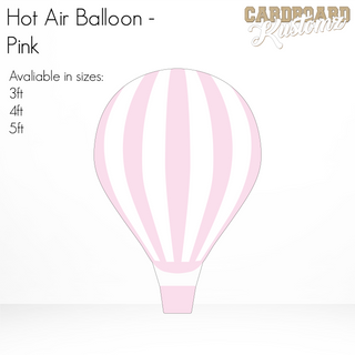 Hot Air Balloon Cut Out - Pink, Cardboard Cut Out, Hot Air Balloon Party Prop image 0