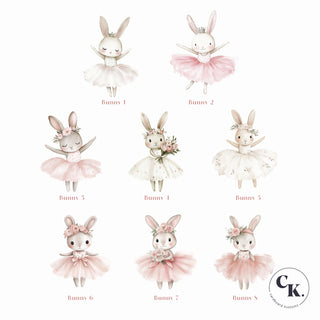 Ballerina Bunny and Bow Cut Outs, Cut out Set. image 1