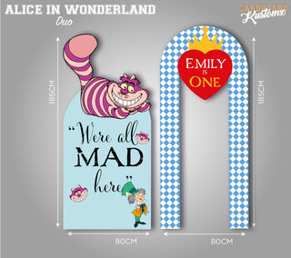 Customisable Alice In Wonderland Party Back Drop Party Decoration  - Duo Set image 0
