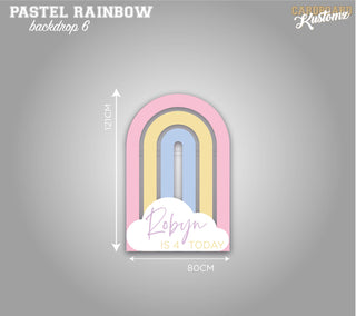 Customisable Pastel Rainbow Photo, Party, Back Drop - Mini Cut Out Back image 0