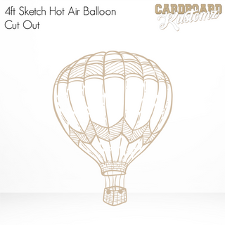 Sketch Style Hot Air Balloon Cut Out, Cardboard Cut Out, Hot Air Balloon Par image 0