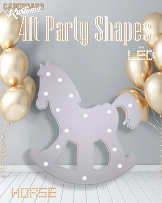 4ft Party Shapes with LED Horse White Or Printed image 0