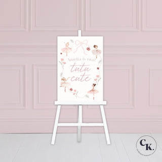 Tutu Cute Ballerina Welcome Sign. Ballerina Birthday Sign image 0