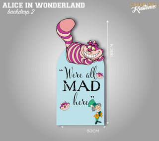 Alice In Wonderland Party Back Drop Party Decoration - All Mad Here image 0