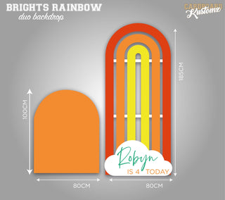 Customisable Bright Rainbow Photo, Party, Back Drops - Duo image 0