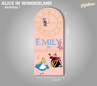 Customisable Alice In Wonderland Party Back Drop Party Decoration image 0